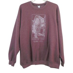 Sharptop Cove Young Life Sweatshirt Crew Neck Dark Dusky Pink Gildan